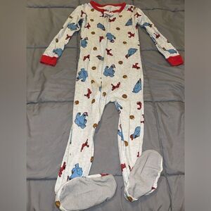 4t snug fit carters Sesame Street footed pajama Elmo and Cookie Monster
